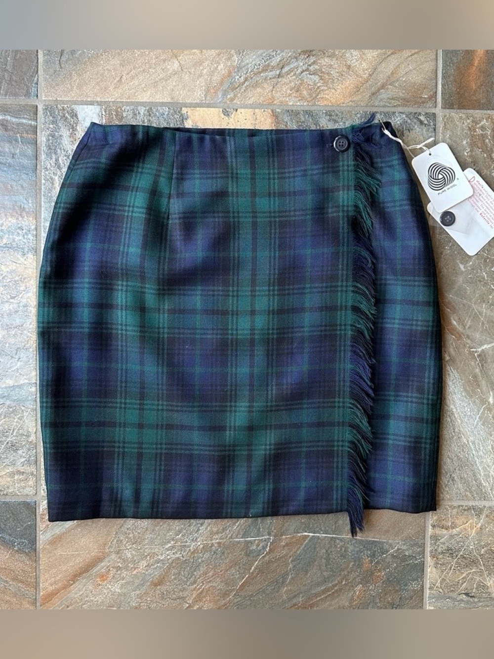 Rafaella Vintage Plaid Wrap Mini Skirt NWT Women's Size 8/10 Pure Wool